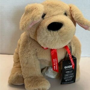 Two Blind Brothers Guider Yellow Lab Braille Ear Stuffed puppy Dog Plush w/ Tag